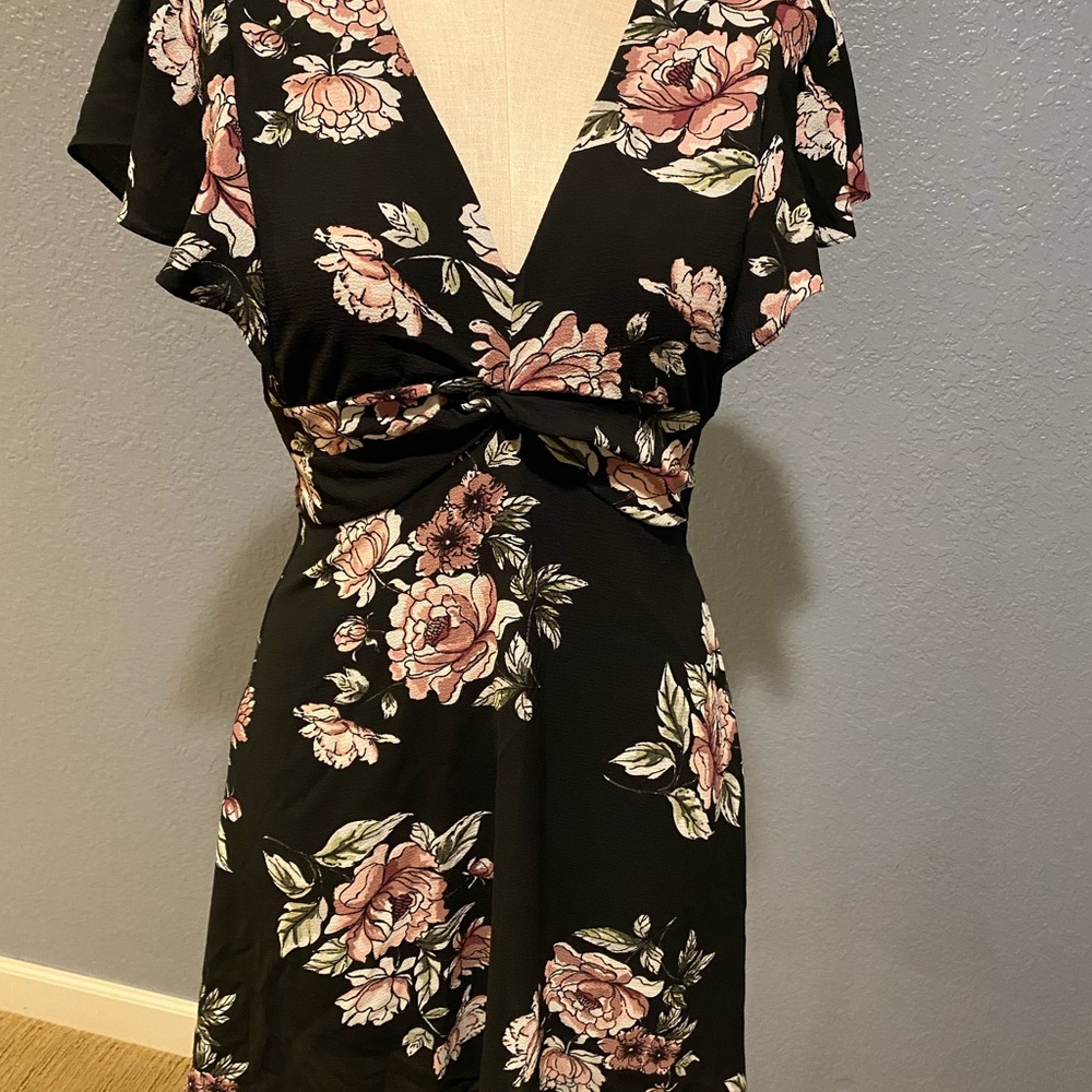 Almost Famous Pink Ruched Midi Dress with Flutter Sleeves